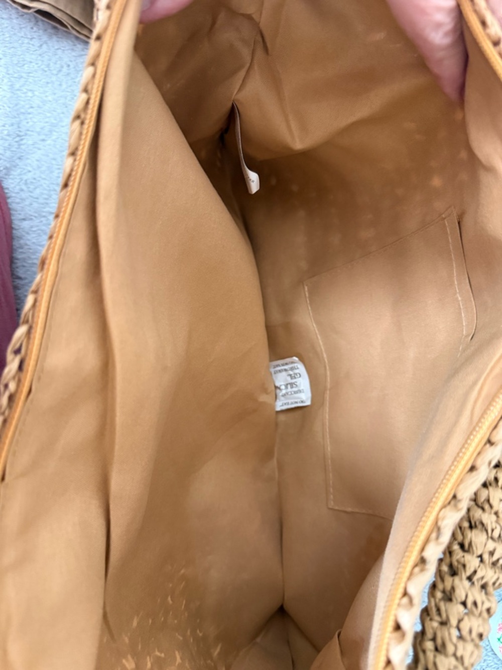 Revolve 8 Other Reasons Shelly Crochet Bag Khaki Straw Shoulder Hobo - Picture 8 of 12
